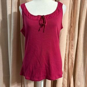 Cotton Tie Front Tank Top Size Large